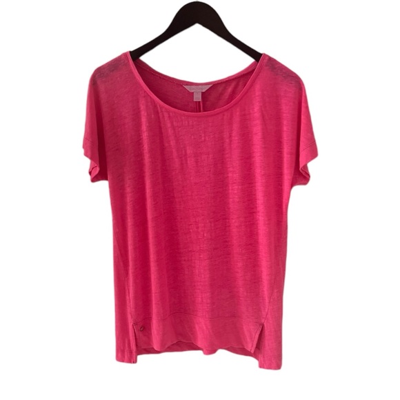 Lilly Pulitzer Kir Royal Pink Short Sleeve Mikaela Top Size Small - Picture 3 of 8